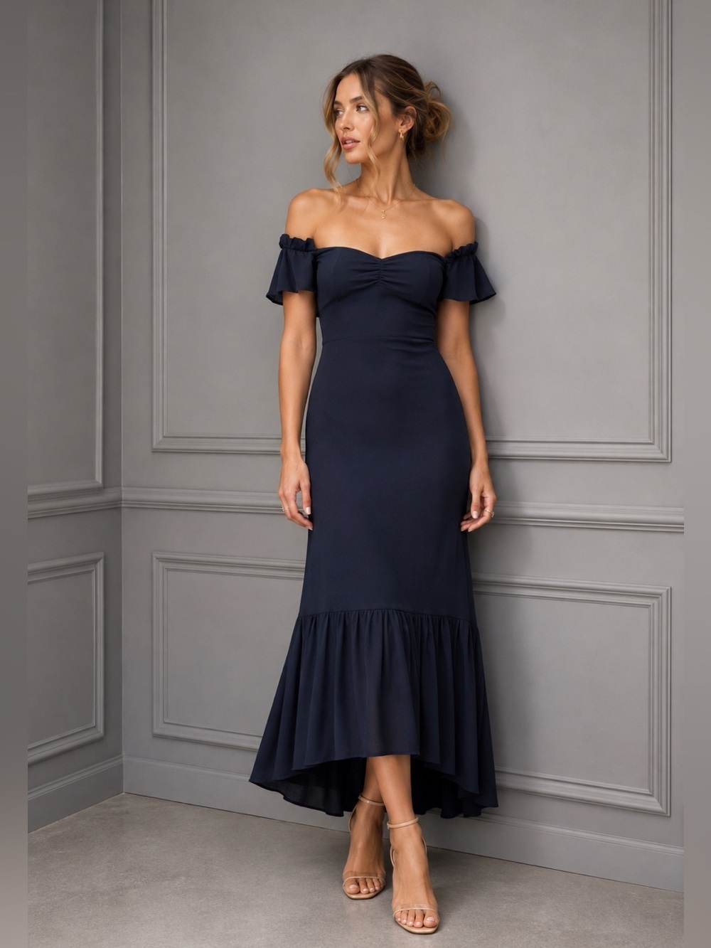 Reformation Butterfly Navy Maxi Dress Size 0 B1818